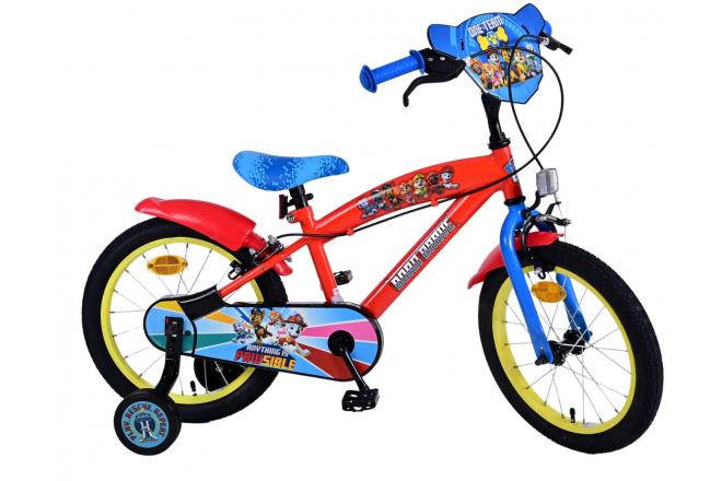 Paw Patrol Kinderfahrrad - Jungen - 16 Zoll - Rot - Zwei Handbremsen