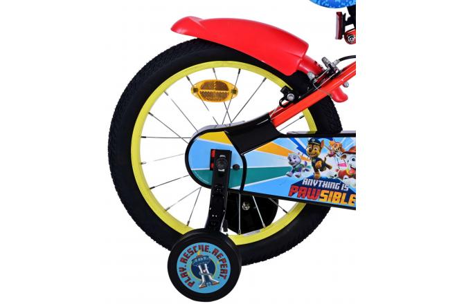 Paw Patrol Kinderfahrrad - Jungen - 16 Zoll - Rot - Zwei Handbremsen