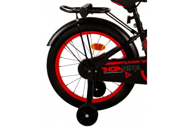 Volare Thombike Kinderfahrrad - Jungen - 18 Zoll - Schwarz Rot [CLONE]