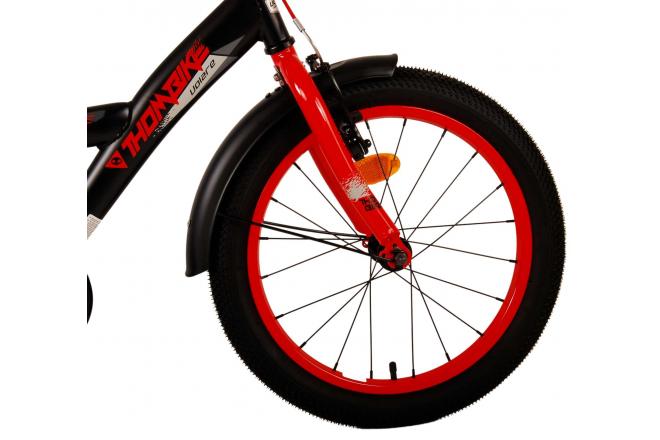 Volare Thombike Kinderfahrrad - Jungen - 18 Zoll - Schwarz Rot [CLONE]