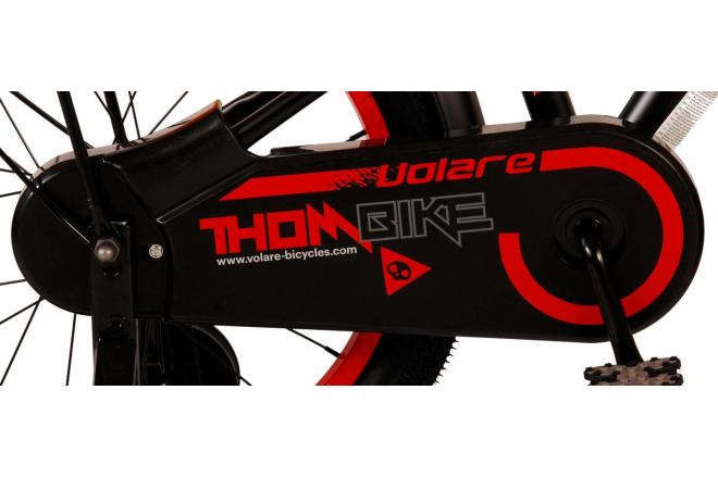 Volare Thombike Kinderfahrrad - Jungen - 18 Zoll - Schwarz Rot [CLONE]