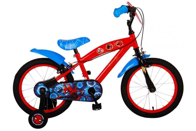 Ultimate Spider-Man Kinderfahrrad - Jungen - 16 Zoll - Blau/Rot - Zwei Handbremsen