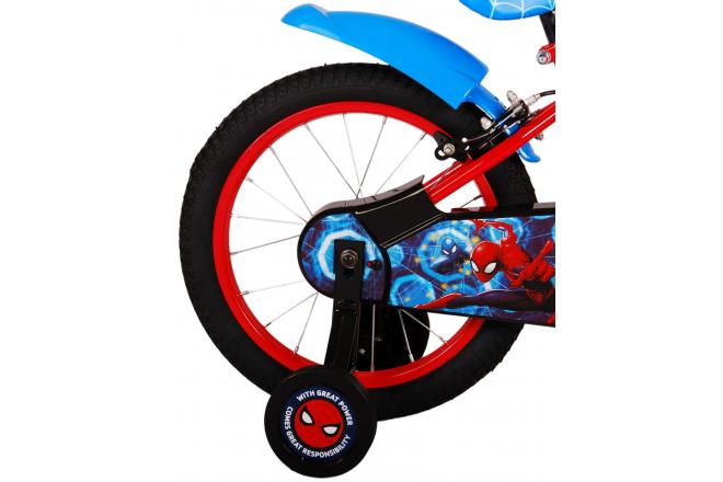 Ultimate Spider-Man Kinderfahrrad - Jungen - 16 Zoll - Blau/Rot - Zwei Handbremsen