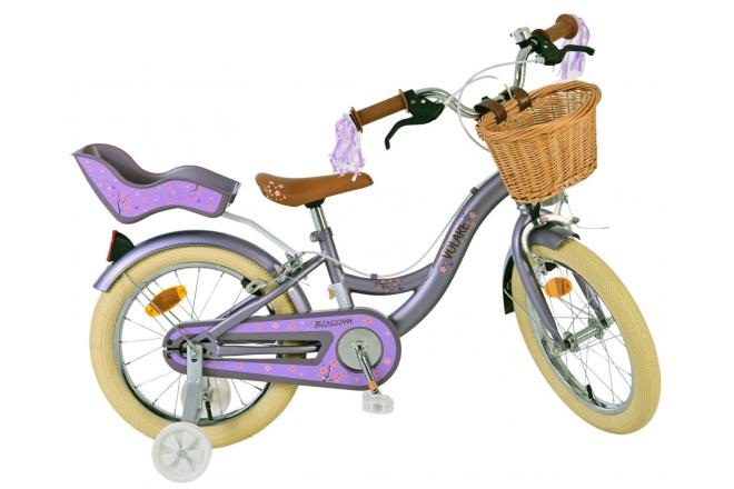 Volare Blossom Kinderfahrrad - Mädchen - 16 Zoll - Lila - Zweihandbremsen [CLONE]