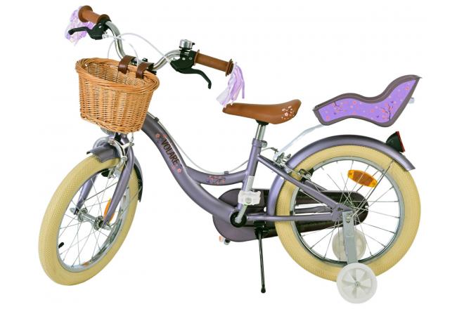 Volare Blossom Kinderfahrrad - Mädchen - 16 Zoll - Lila - Zweihandbremsen [CLONE]