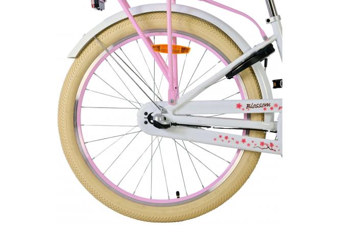 Volare Blossom Kinderfahrrad - Mädchen - 24 Zoll - Weiß - 3 Gänge