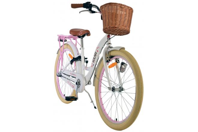 Volare Blossom Kinderfahrrad - Mädchen - 24 Zoll - Weiß - 3 Gänge