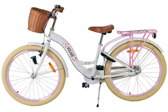 Volare Blossom Kinderfahrrad - Mädchen - 24 Zoll - Weiß - 3 Gänge