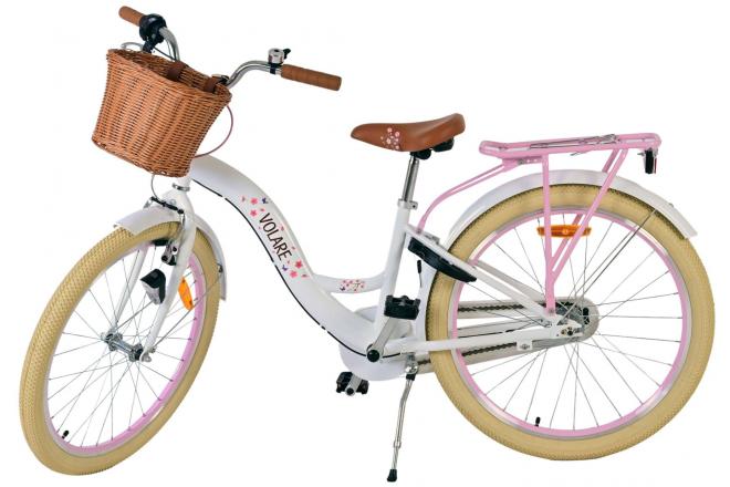 Volare Blossom Kinderfahrrad - Mädchen - 24 Zoll - Weiß - 3 Gänge