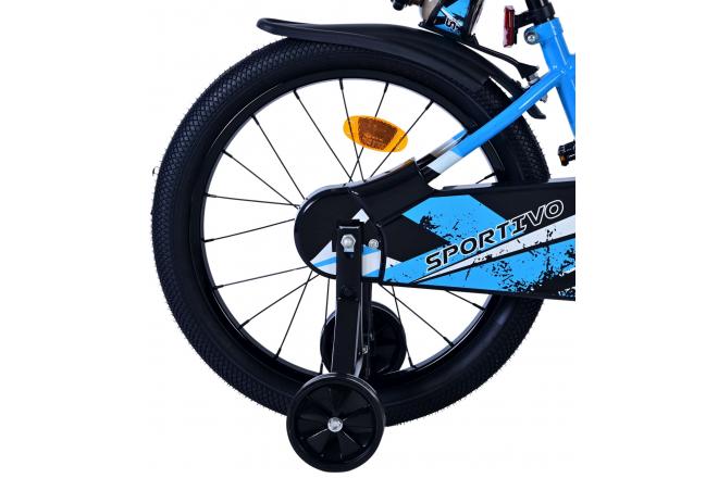 Volare Sportivo Kinderfahrrad - Jungen - 18 Zoll - Blau Schwarz [CLONE]