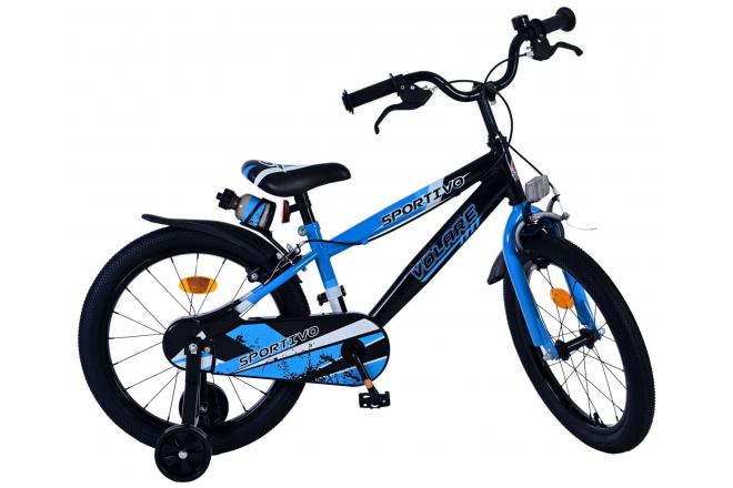 Volare Sportivo Kinderfahrrad - Jungen - 18 Zoll - Blau Schwarz - Zweihandbremsen [CLONE]