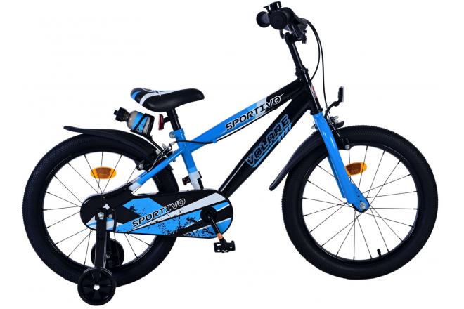 Volare Sportivo Kinderfahrrad - Jungen - 18 Zoll - Blau Schwarz - Zweihandbremsen [CLONE]