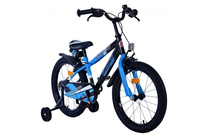 Volare Sportivo Kinderfahrrad - Jungen - 18 Zoll - Blau Schwarz - Zweihandbremsen [CLONE]