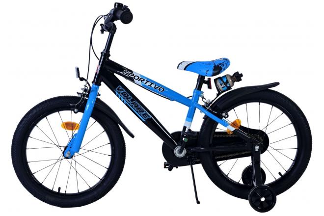 Volare Sportivo Kinderfahrrad - Jungen - 18 Zoll - Blau Schwarz - Zweihandbremsen [CLONE]