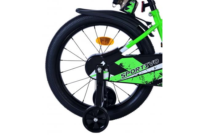 Volare Sportivo Kinderfahrrad - Jungen - 18 Zoll - Grün Schwarz [CLONE]