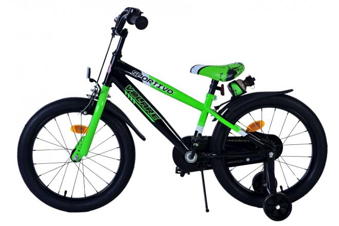 Volare Sportivo Kinderfahrrad - Jungen - 18 Zoll - Grün Schwarz [CLONE]