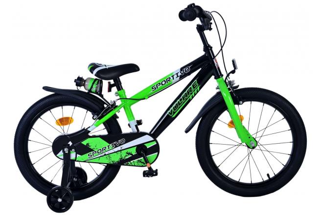 Volare Sportivo Kinderfahrrad - Jungen - 18 Zoll - Grün Schwarz - Zweihandbremsen [CLONE]