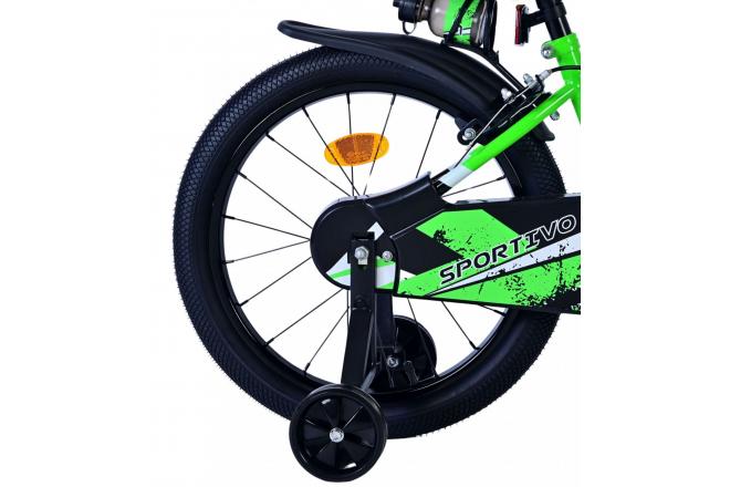 Volare Sportivo Kinderfahrrad - Jungen - 18 Zoll - Grün Schwarz - Zweihandbremsen [CLONE]
