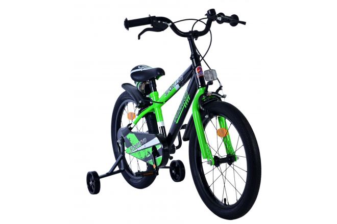 Volare Sportivo Kinderfahrrad - Jungen - 18 Zoll - Grün Schwarz - Zweihandbremsen [CLONE]