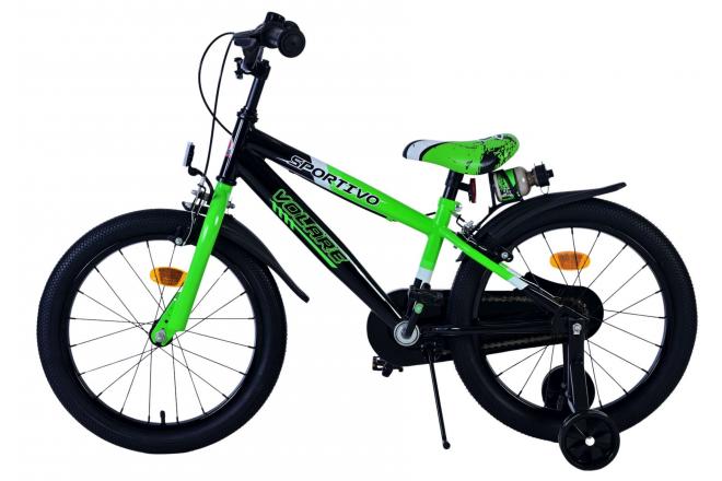 Volare Sportivo Kinderfahrrad - Jungen - 18 Zoll - Grün Schwarz - Zweihandbremsen [CLONE]