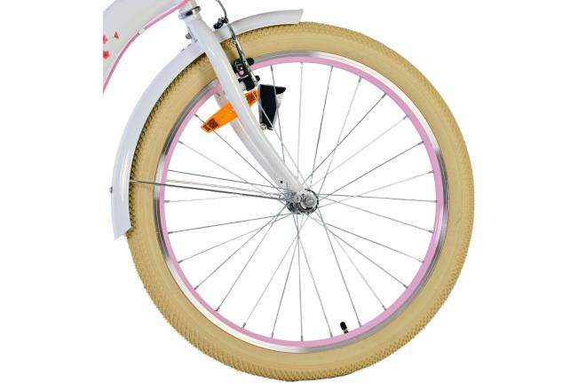 Volare Blossom Kinderfahrrad - Mädchen - 24 Zoll - Weiß - Zwei Handbremsen