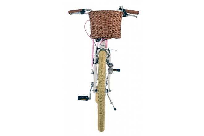 Volare Blossom Kinderfahrrad - Mädchen - 24 Zoll - Weiß - Zwei Handbremsen