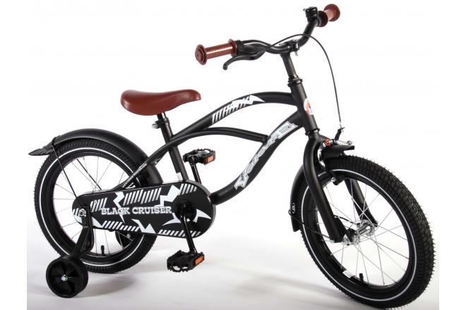 Volare Black Cruiser Kinderfahrrad - Jungen - 16 Zoll - Schwarz